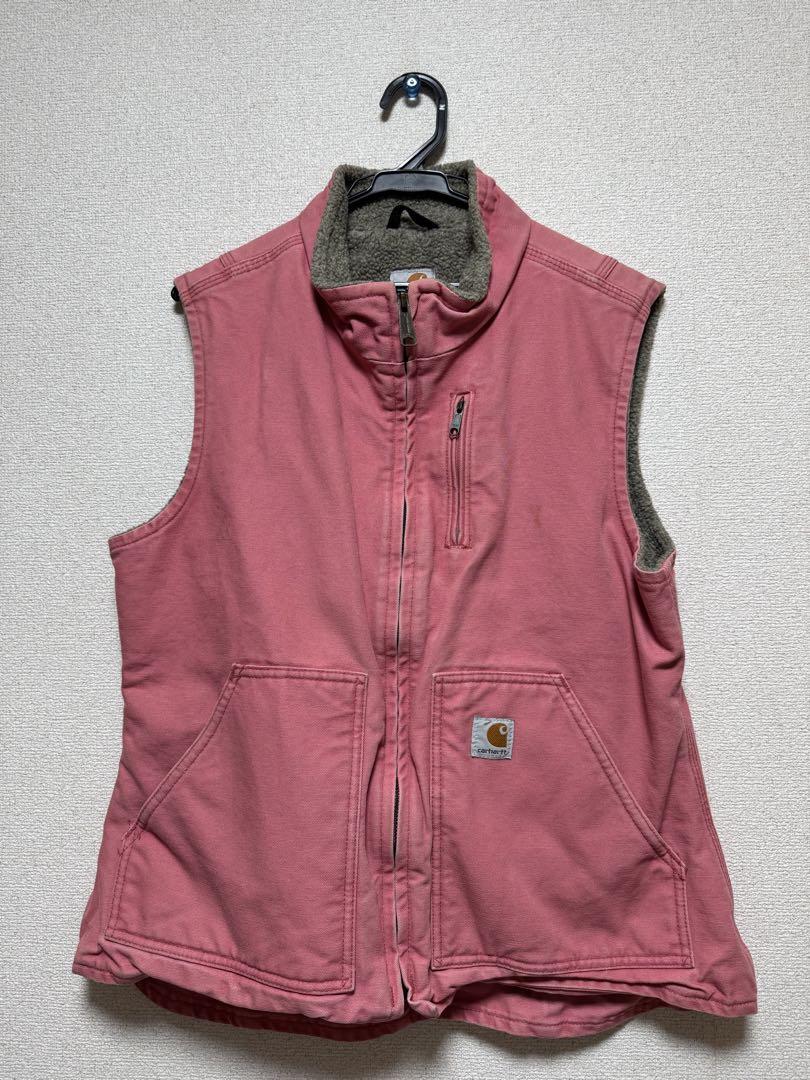 カーハート ダックベスト ワークベスト carhartt サーモンピンク