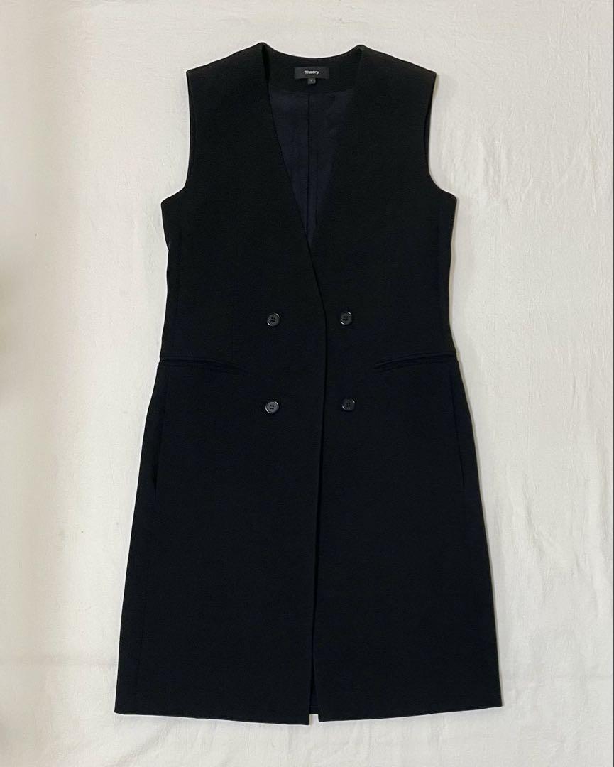 美品✦ฺ theory セオリー 前開きロングジレ 黒 サイズ2 - メルカリ
