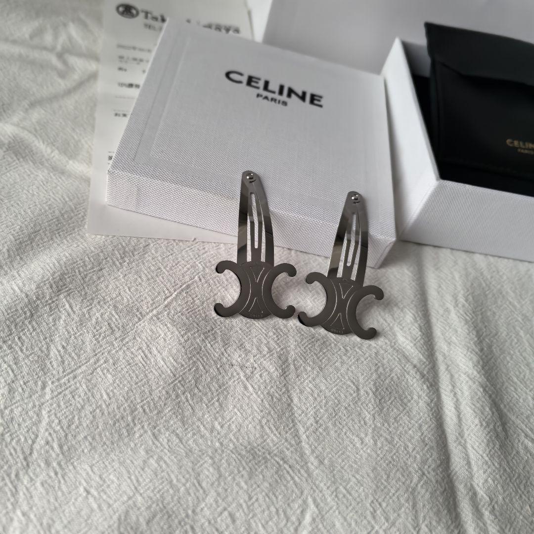 CELINE スナップヘアクリップ 2セット シルバー