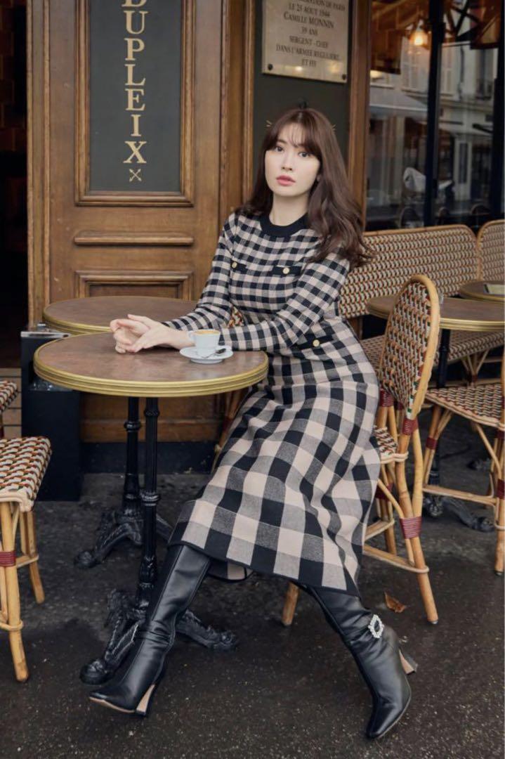 herlipto Plaid Jacquard Knit Dress