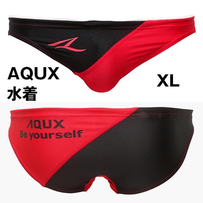 【廃盤品】AQUX 競パン 水着 赤黒 XL/EGDE asics mizuno