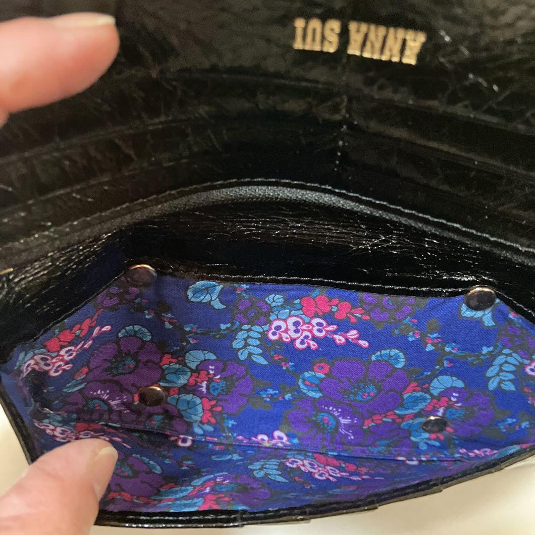 美品ANNA SUIがま口財布ニケ ブラック