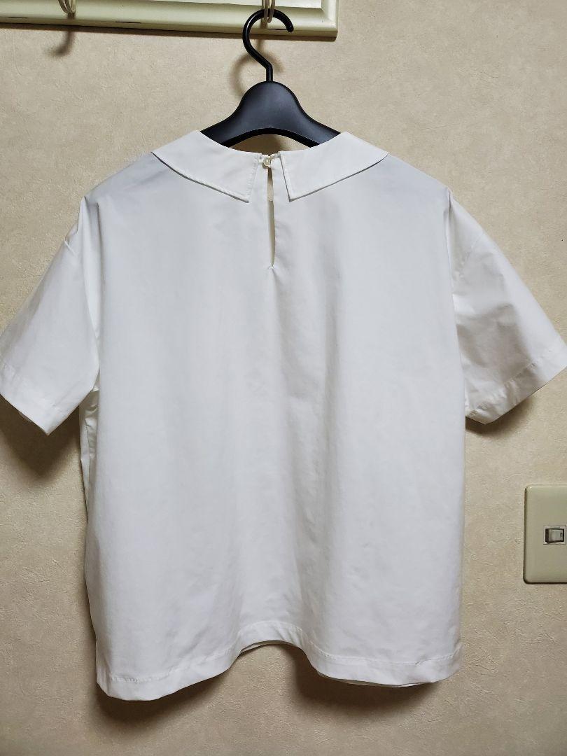 mizuiroind ホワイト 半袖シャツ風ポケット付きTシャツ mizuiroind ホワイト 半袖シャツ風ポケット付きTシャツ