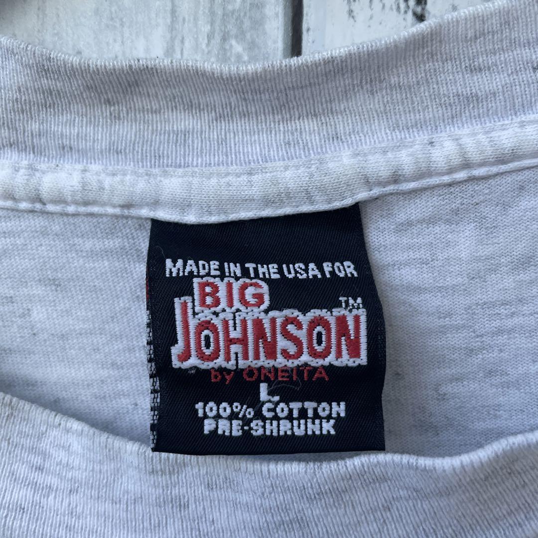 90s usa製 tシャツ JOHNSON バックプリント USA製90s BIG JOHNSONプリントビッグTシャツ