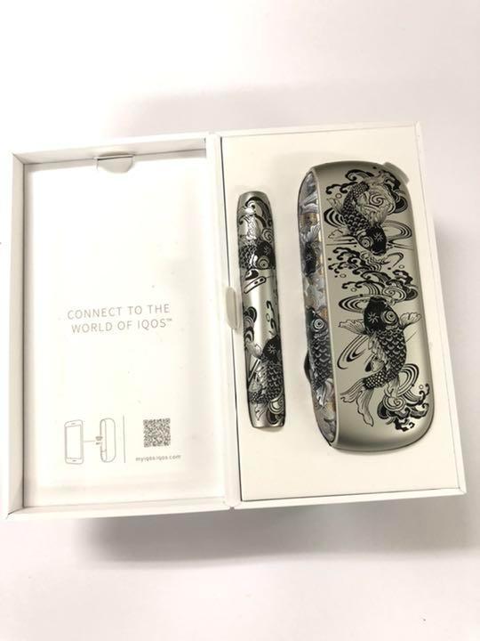 iQOS レーザー彫刻 鯉柄 ホルダー 本体 m0V7l-m87874327148 3 DUO シルバー 定番HOT