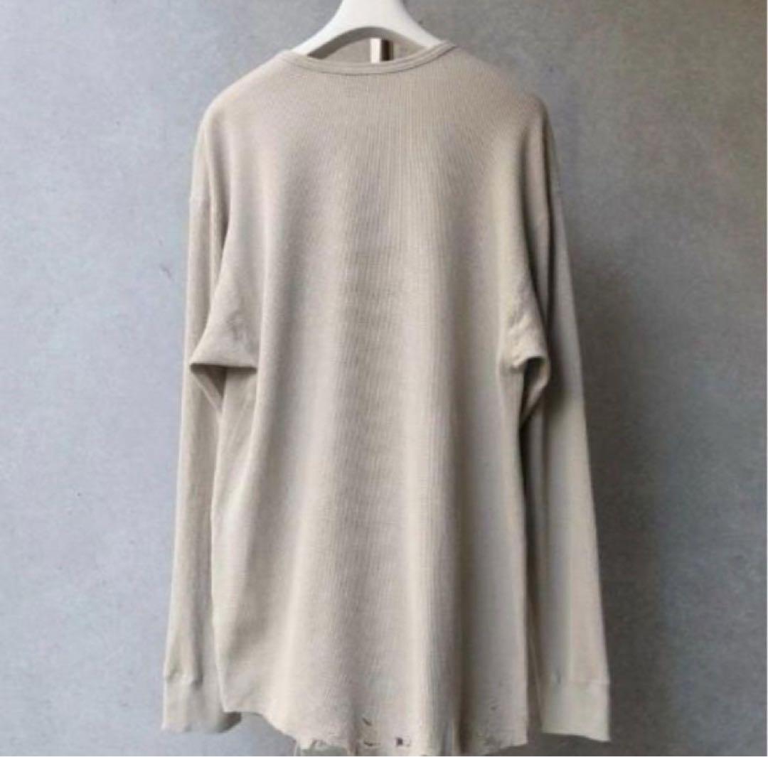 新品 Ancellm DAMAGE WAFFLECREW LS T-SHIRT