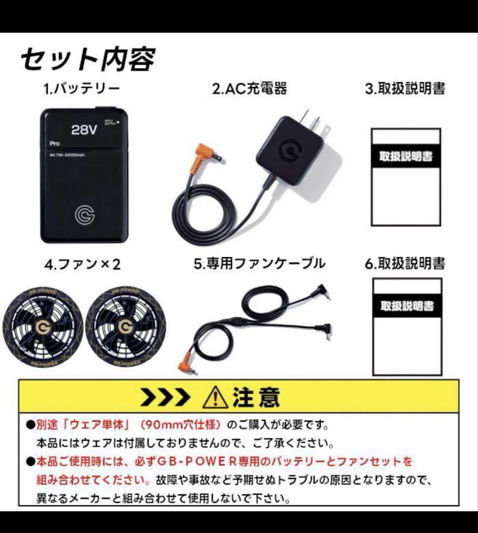 バッテリー ファン セット28V GB-POWER長信ジャパンGB428GF1