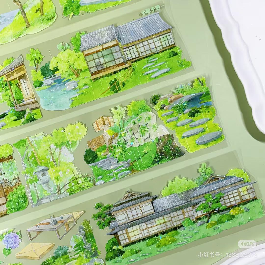 【8903】海外 マステ 3/5/巻 貝殻光マスキングテープ 雨 庭 背景系 【8903】海外 マステ 3/5/巻 貝殻光マスキングテープ 雨 庭 背景系