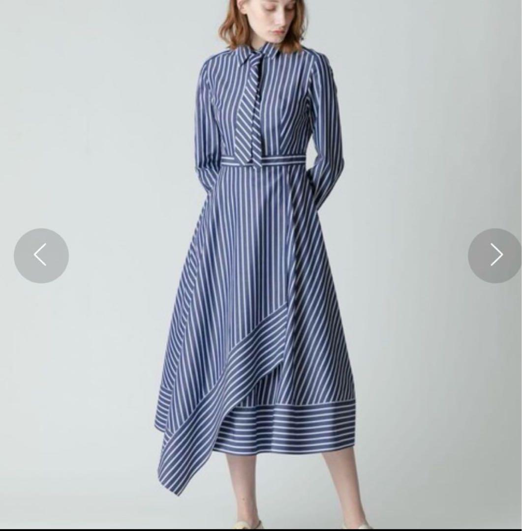 新品未使用✨allureville ストライプアシメフレアシャツワンピース