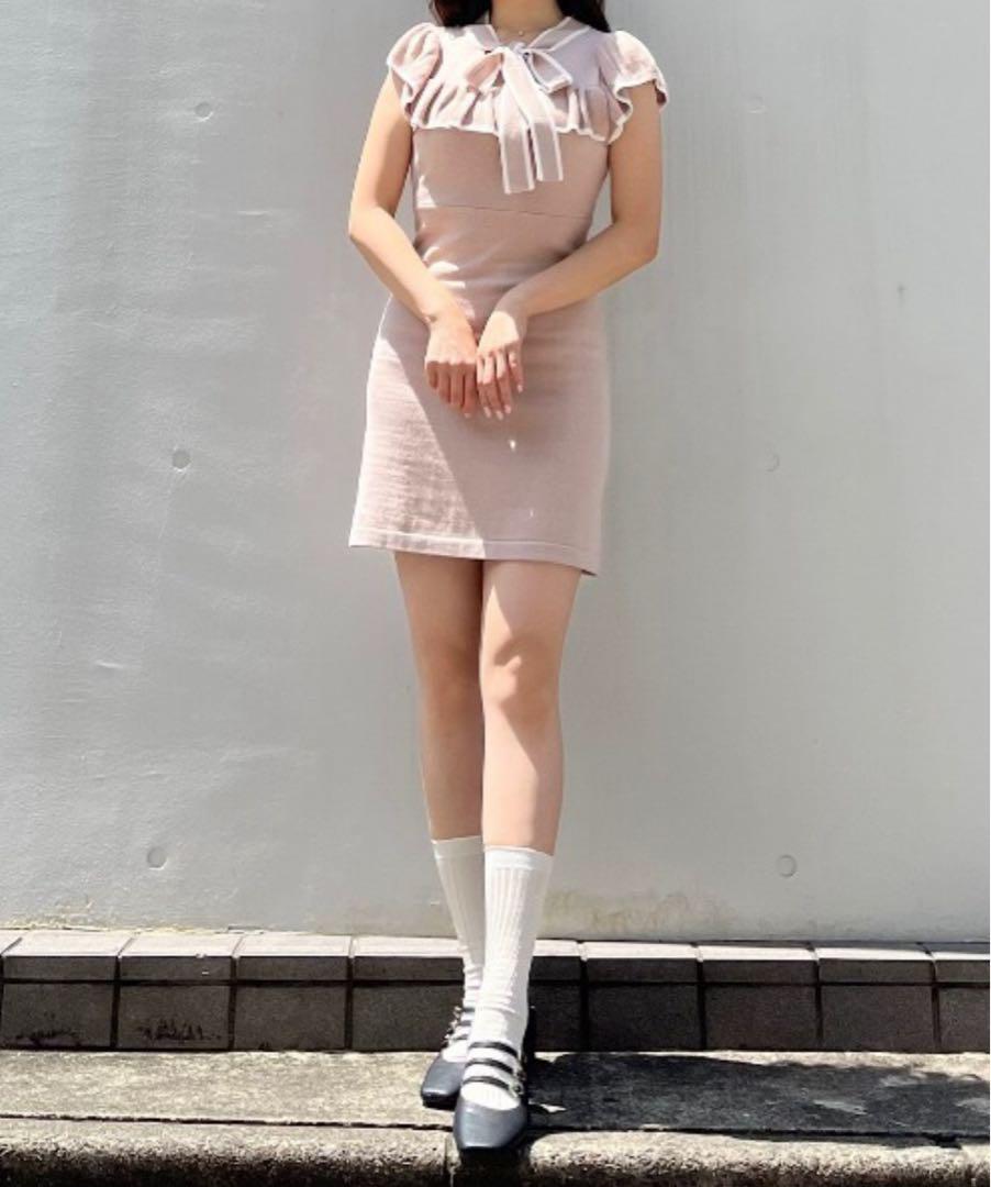 TITTY&CO. テティーアンドコー バイカラータイトニットワンピース