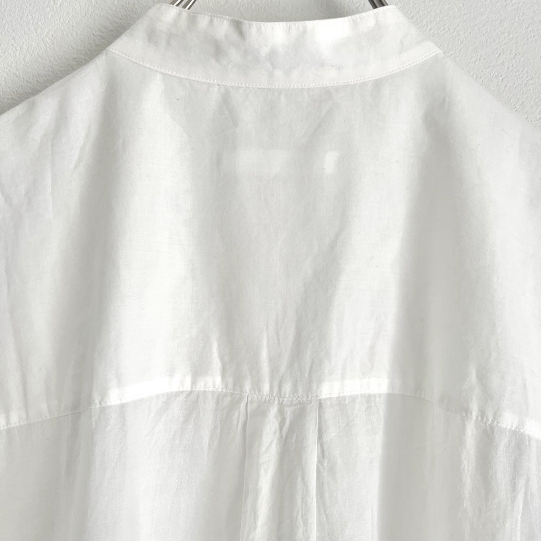 充実の品 GALERIE VIE 36 インドコットン バンドカラーシャツワンピース ワンピース