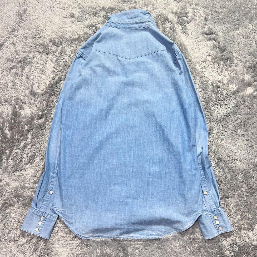 ラルフローレン デニム　ウエスタンシャツ　ライトブルー　L相当　美品 ラルフローレン デニム ウエスタンシャツ ライトブルー L相当 美品