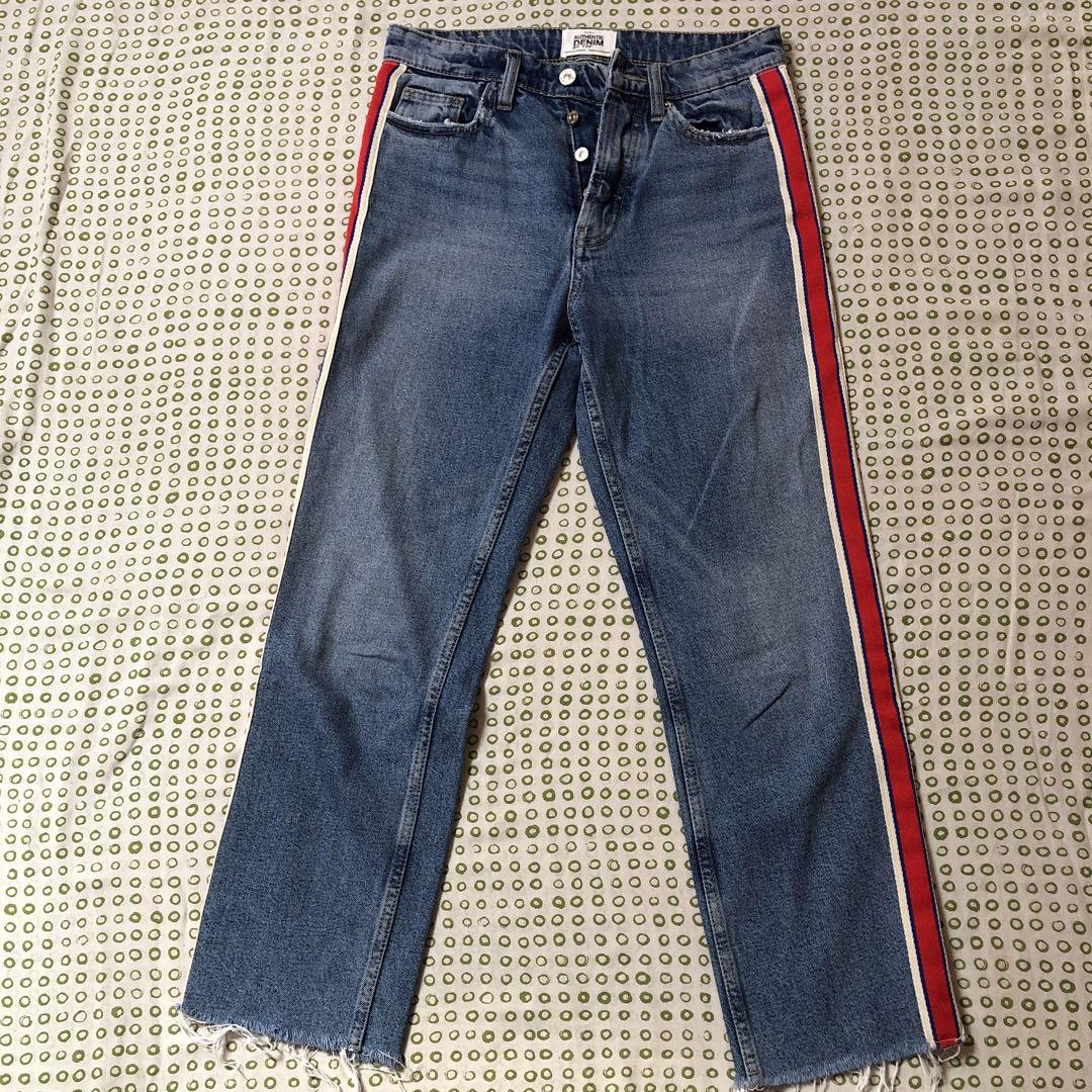 Authentic Denim ストライプデニムパンツ