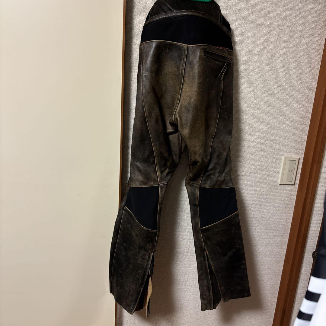 HYOD レザー バイクパンツ ダークブラウン