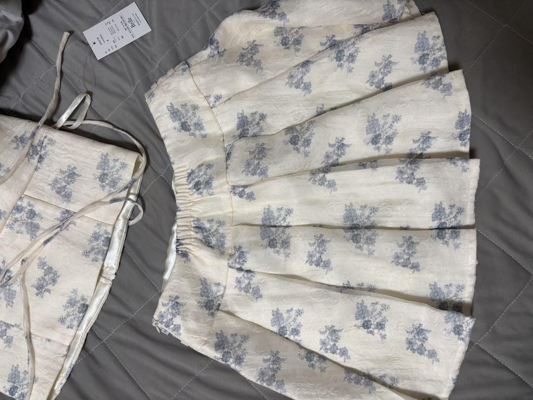 fleur de brille setup dress ivory×blue/M
