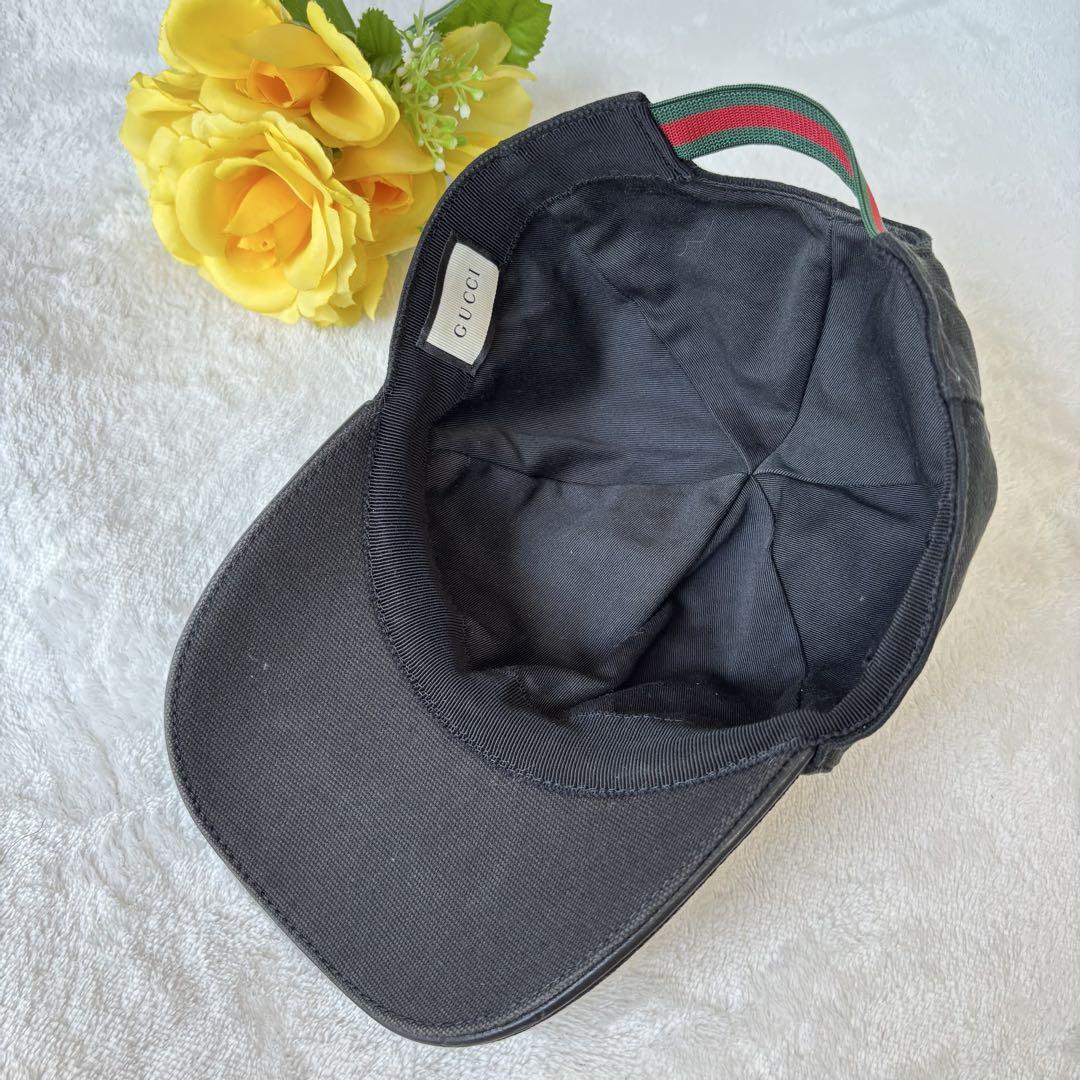 GUCCI グッチ　キャップ　黒　ブラック　XL 60cm