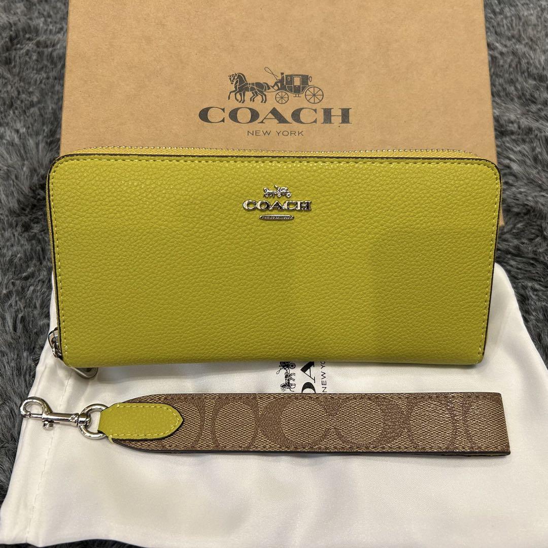 COACHコーチラウンドファスナーシンプル人気長財布【極美品】