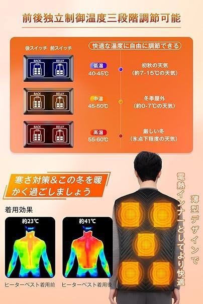 【人気商品】加熱ベスト 防寒対策 男女兼用 水洗い可 電熱ジャケット USB給電