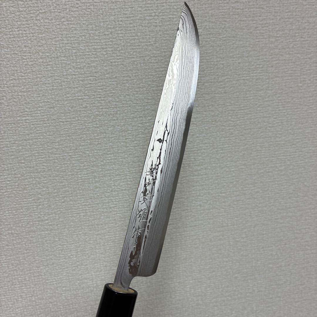 北岡英雄作 松刃包丁 白紙積層 6寸 レインボー特注柄♥に近い