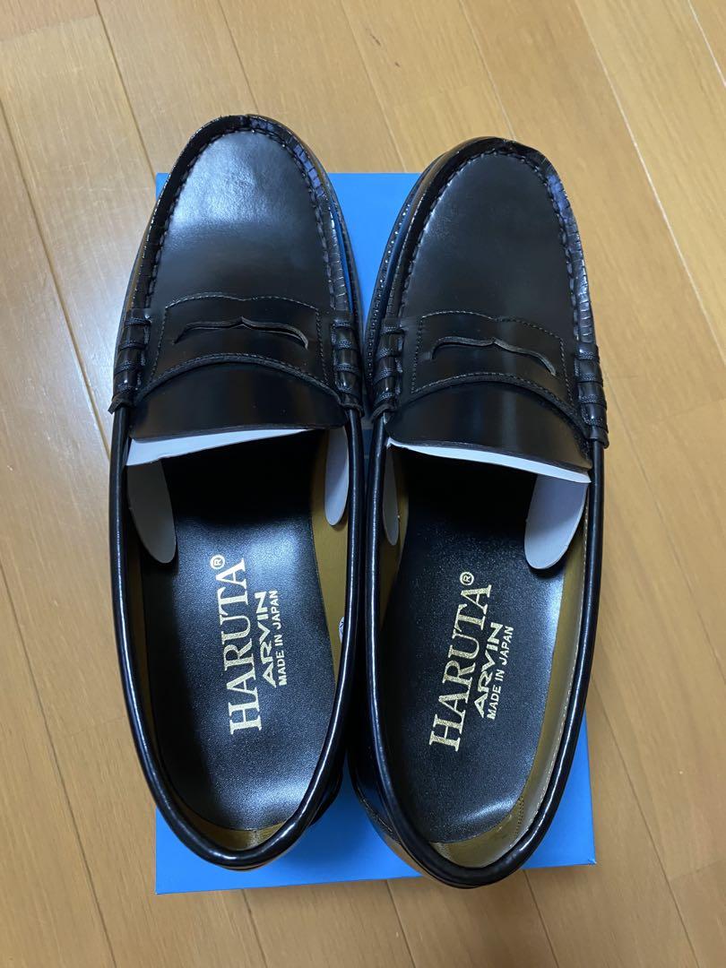 HARUTA ブラックレザー ローファー