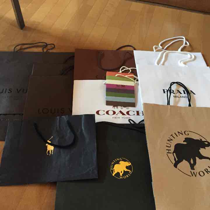 ルイヴィトン、コーチ、プラダ、ハンティングワールド、ラルフローレン袋