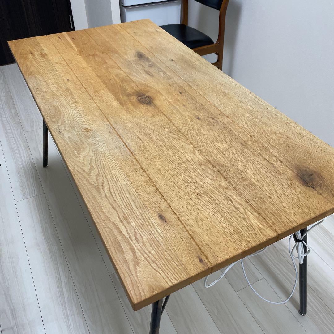 ダイニングテーブル 天然木 135cm x 68cm 高さ72cm