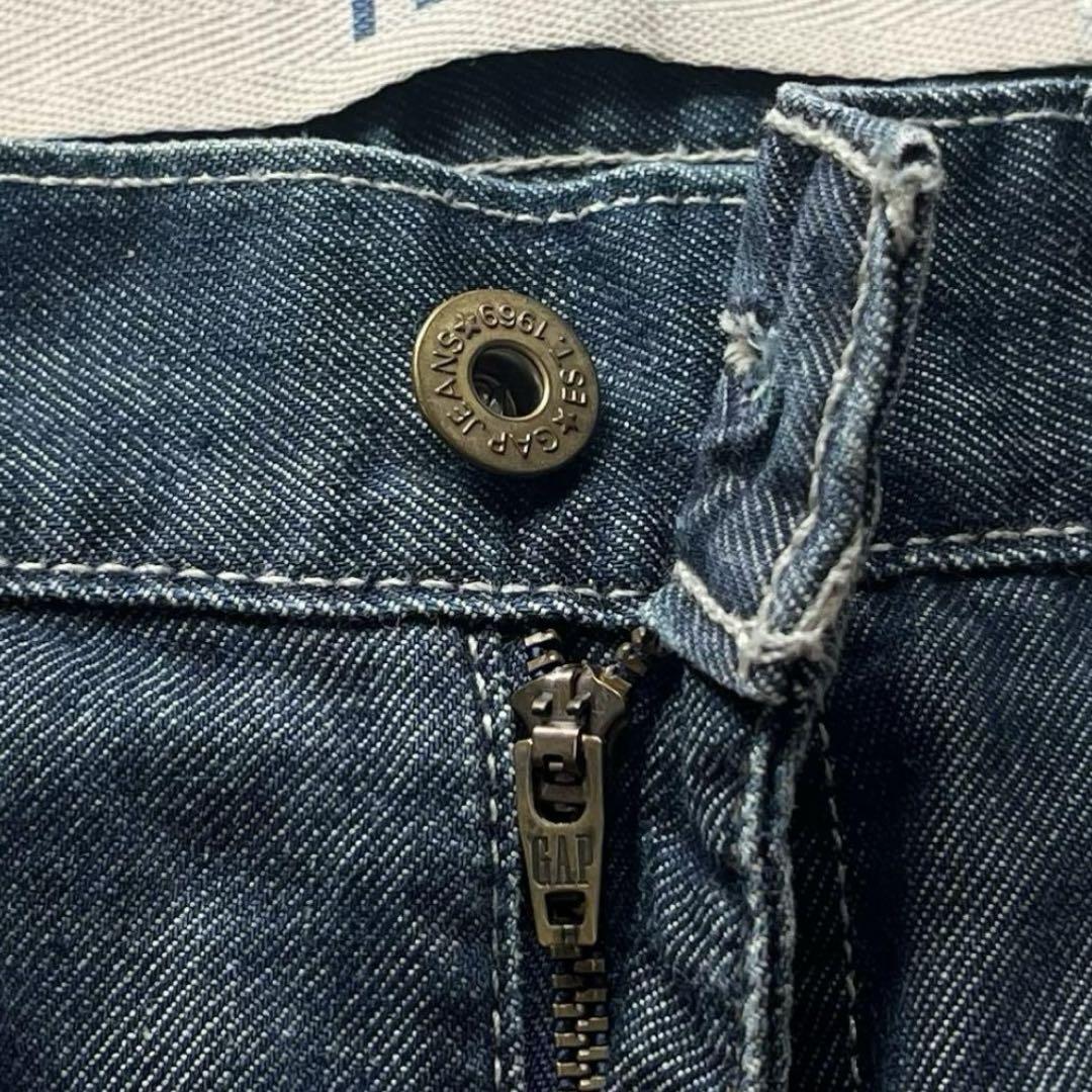 00s メキシコ製 OLD GAP 切替パネル 革パッチ ワイドデニム Y2K