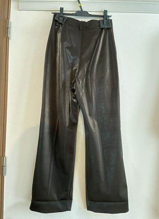 あくまでも IRENE silky leather trousers SAi2q-m87928715690 ワイドパン