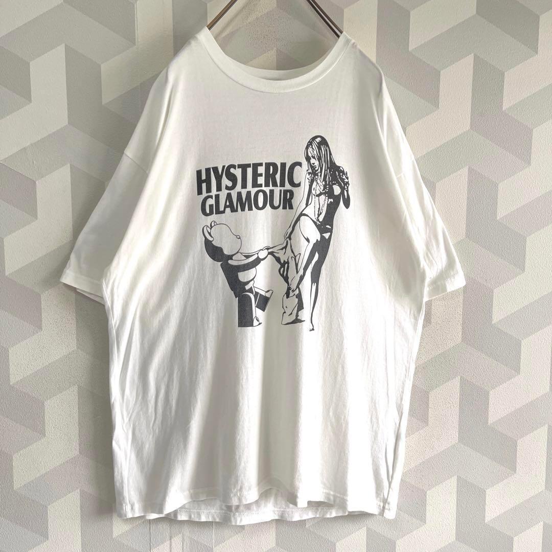 10822【希少XLサイズ】ヒステリックグラマー☆ヒスガール刺繍ロゴtシャツ　白 HYSTERIC GLAMOUR - 10822【希少XLサイズ】ヒステリックグラマー