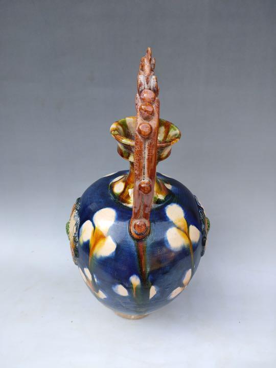 三彩貼花龍耳瓶 アンティーク 壺 jYGgn-m87932407817 骨董品 陶芸 国産最新品