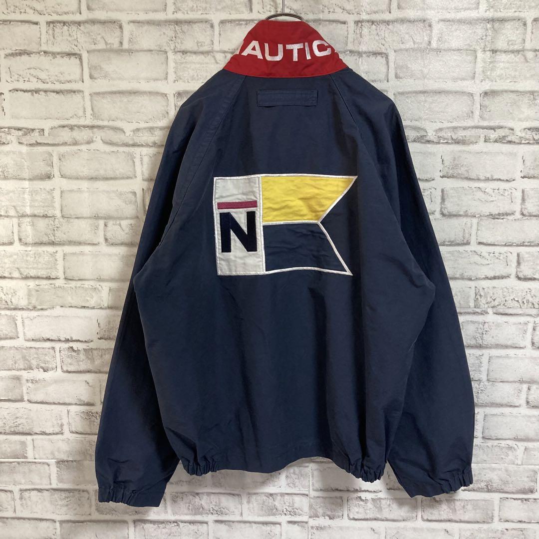 レア90sセーリングジャケット★nautica 90s 刺繍ロゴ vintage