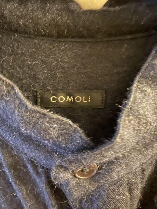 爆買い安い COMOLI ウールシルク バンドカラーシャツ navy 2 VXA4t-m87937125878 最新作大人気