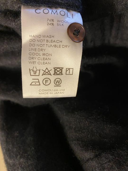 爆買い安い COMOLI ウールシルク バンドカラーシャツ navy 2 VXA4t-m87937125878 最新作大人気
