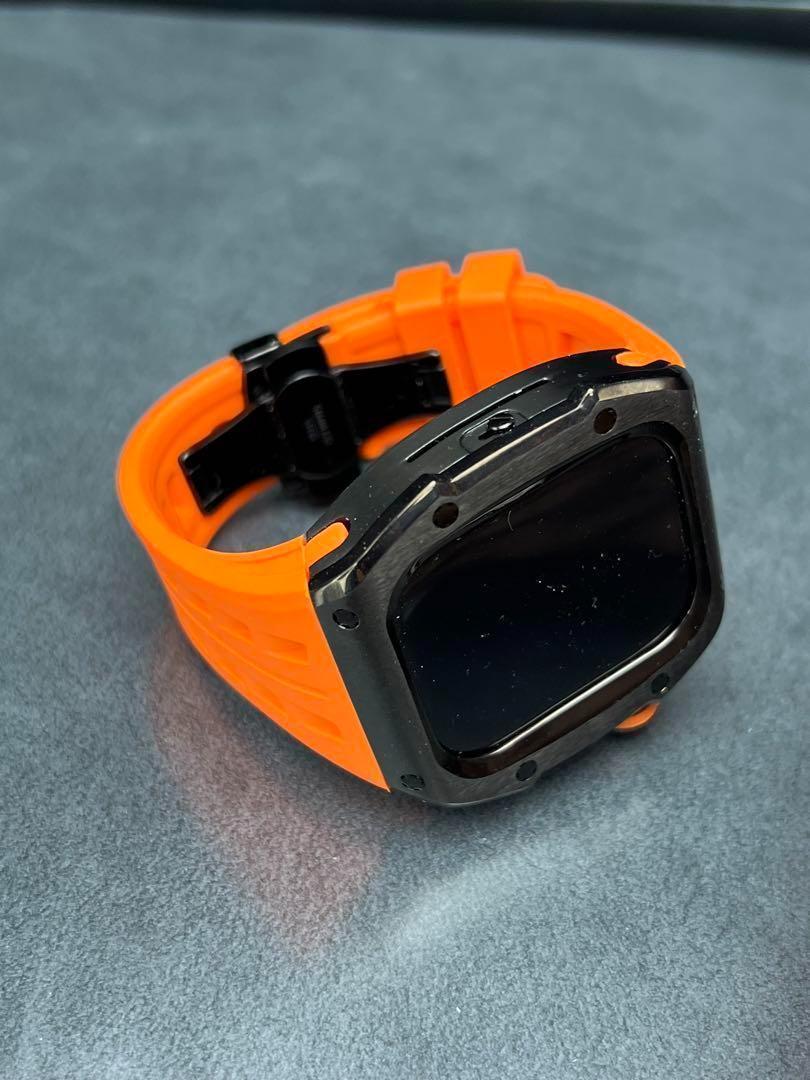 アップルウォッチ　46mm 用 オレンジバンドとケースセット