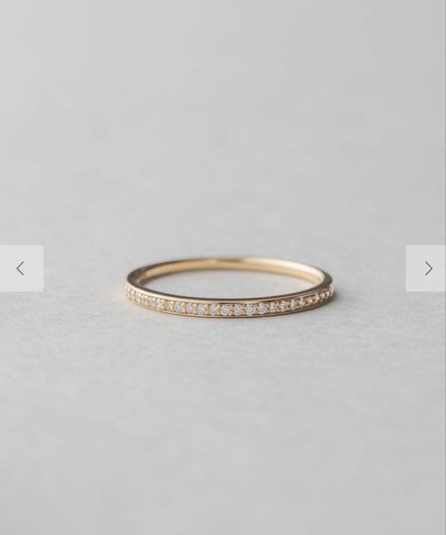 【極美品】エテ ete K18YG レイヤード ハーフエタニティ リング ９号