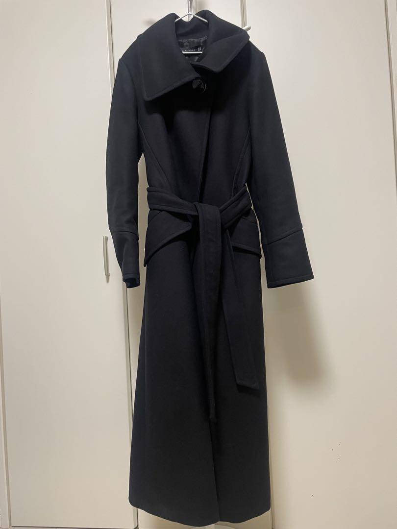 ZARA WOMAN ザラウーマン 2wayブラックロングコート スタンドコート