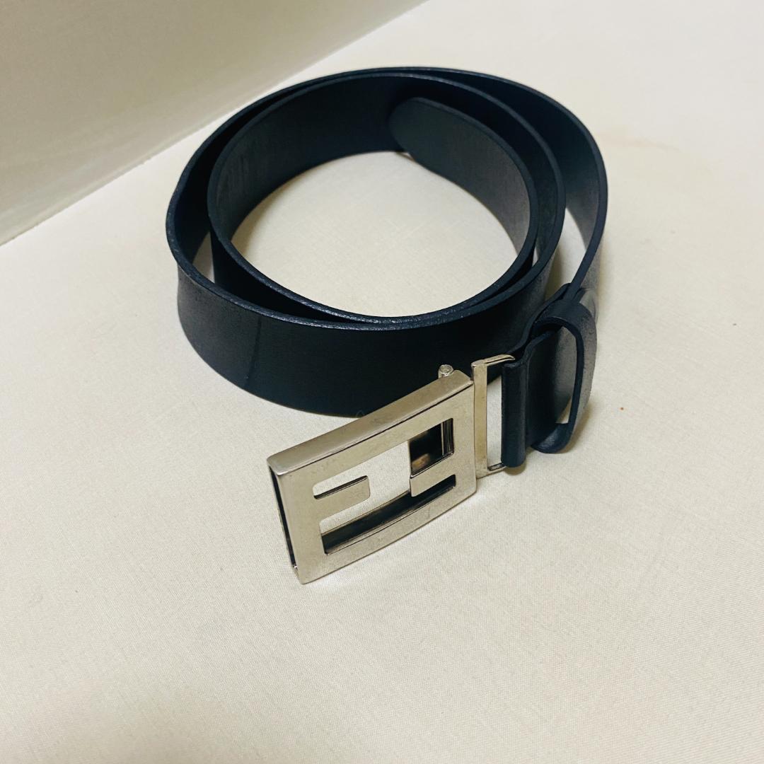 FENDI フェンディ ベルト FFロゴ バックル レザー ブラック
