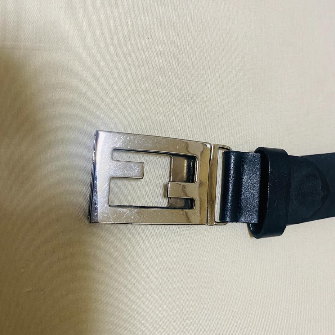 FENDI フェンディ ベルト FFロゴ バックル レザー ブラック