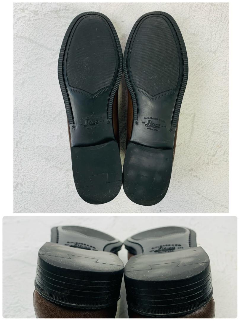 【美品】ジーエイチバス ローガン バイカラー コインローファー 黒白 ６ ローファー | 11711D LARSON / BLACK (RUBBER SOLE) - G.H.BASS