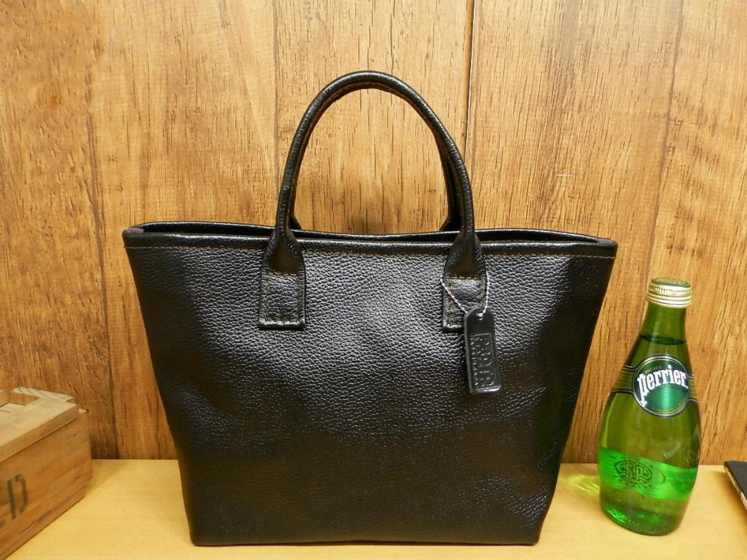 定番の黒シュリンクレザーのミニトートバッグ姫路レザー
