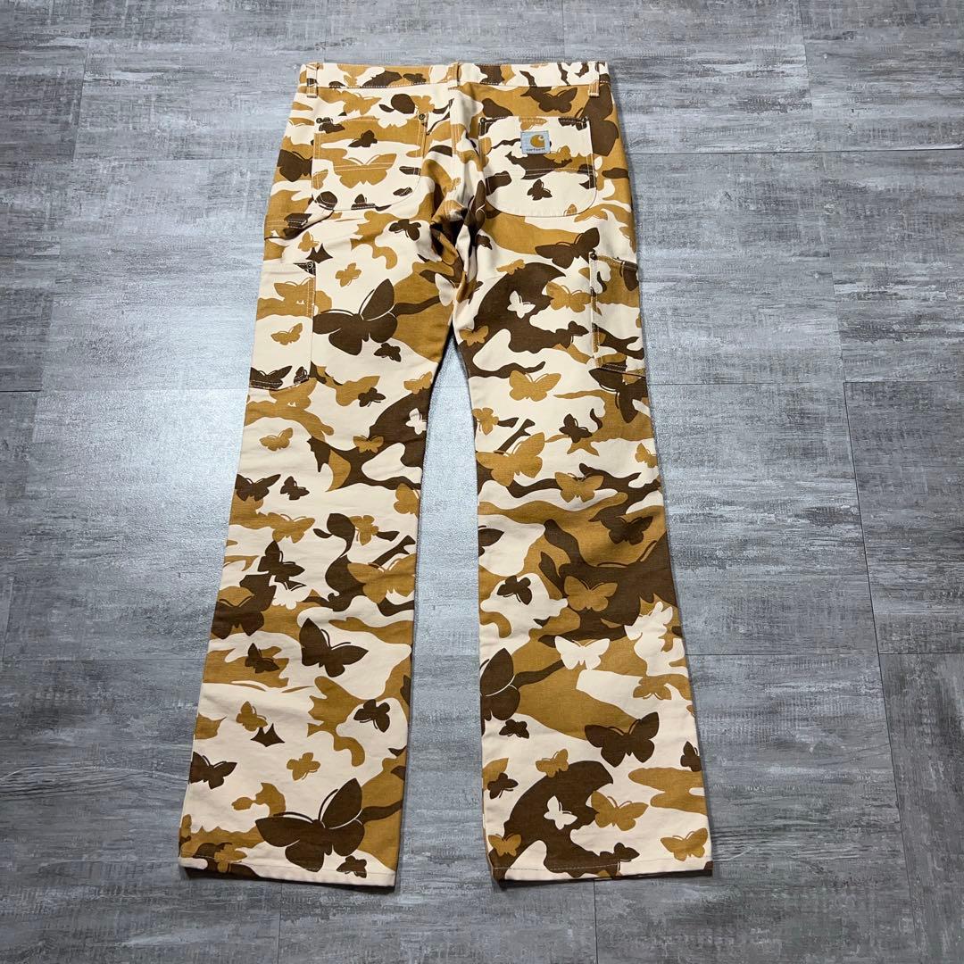 希少 カーハート バタフライカモ 総柄 カモフラ ダブルニー パンツ 迷彩 29