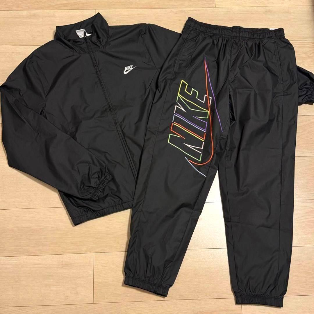 ナイキ ナイロンジャケット セットアップ 上下 黒 NIKE 新品 L