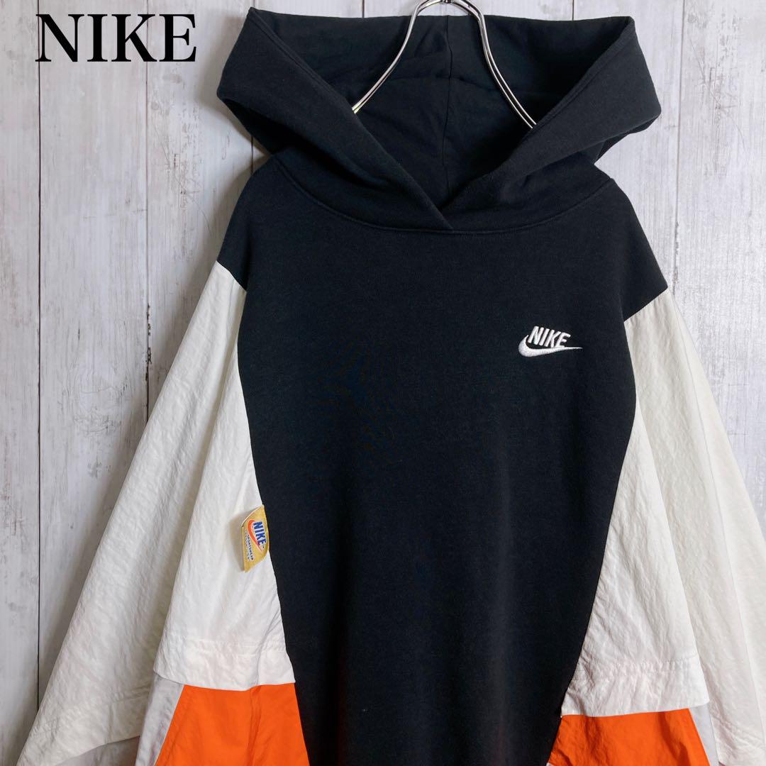 【入手困難】ユニセックス ナイキ NIKE ナイロンプルオーバーパーカー 黒白