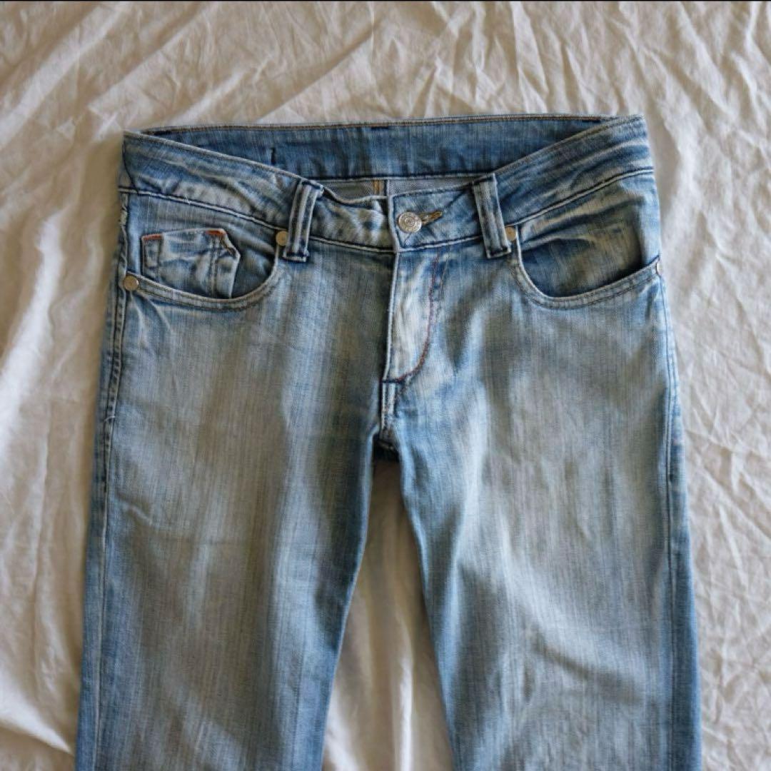 y2k グランジ デニム フレア ワイド ブーツカット パンツ ギャル