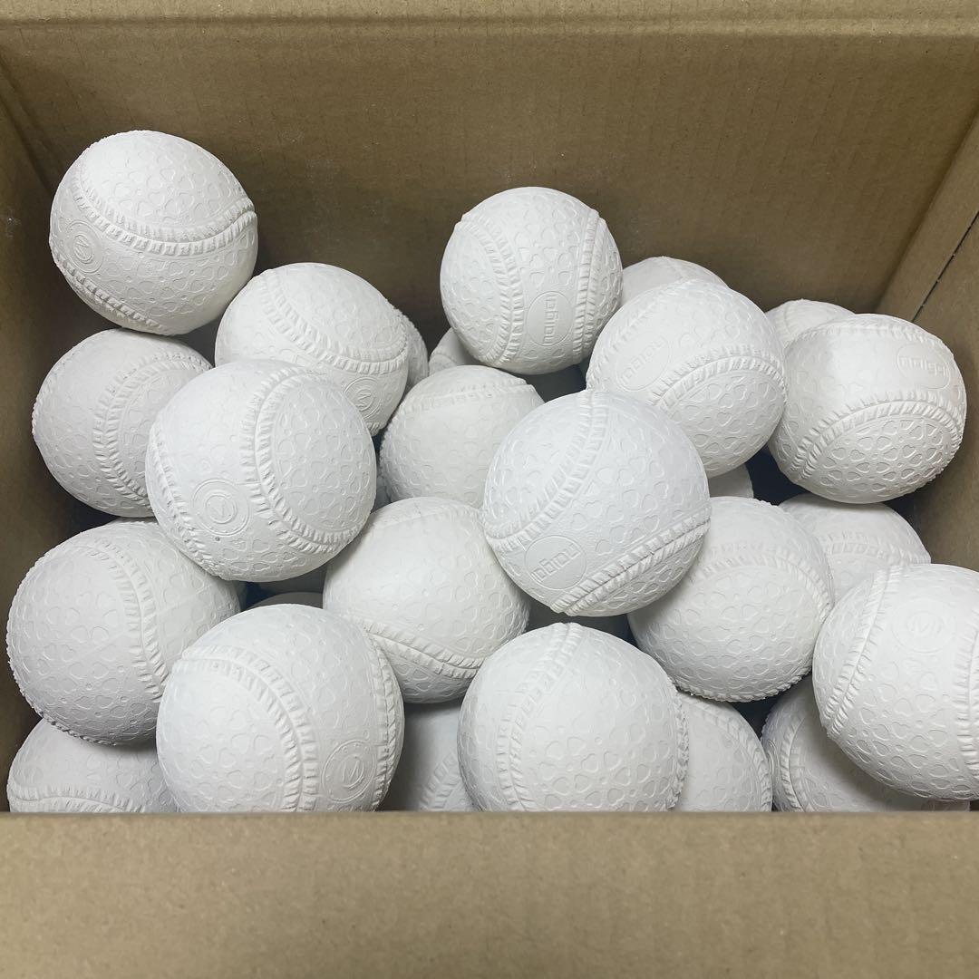 軟式ボール M号 30球 中古 野球ボール 練習 m球 ナイガイ [ワケアリ品]