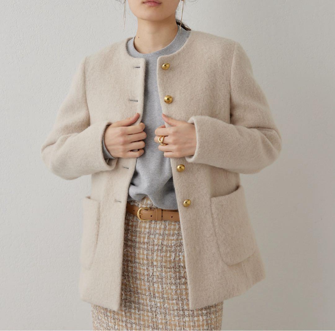 Whim Gazette ウールコート ボタンコート ベージュFREE SIZE・Whim Gazette