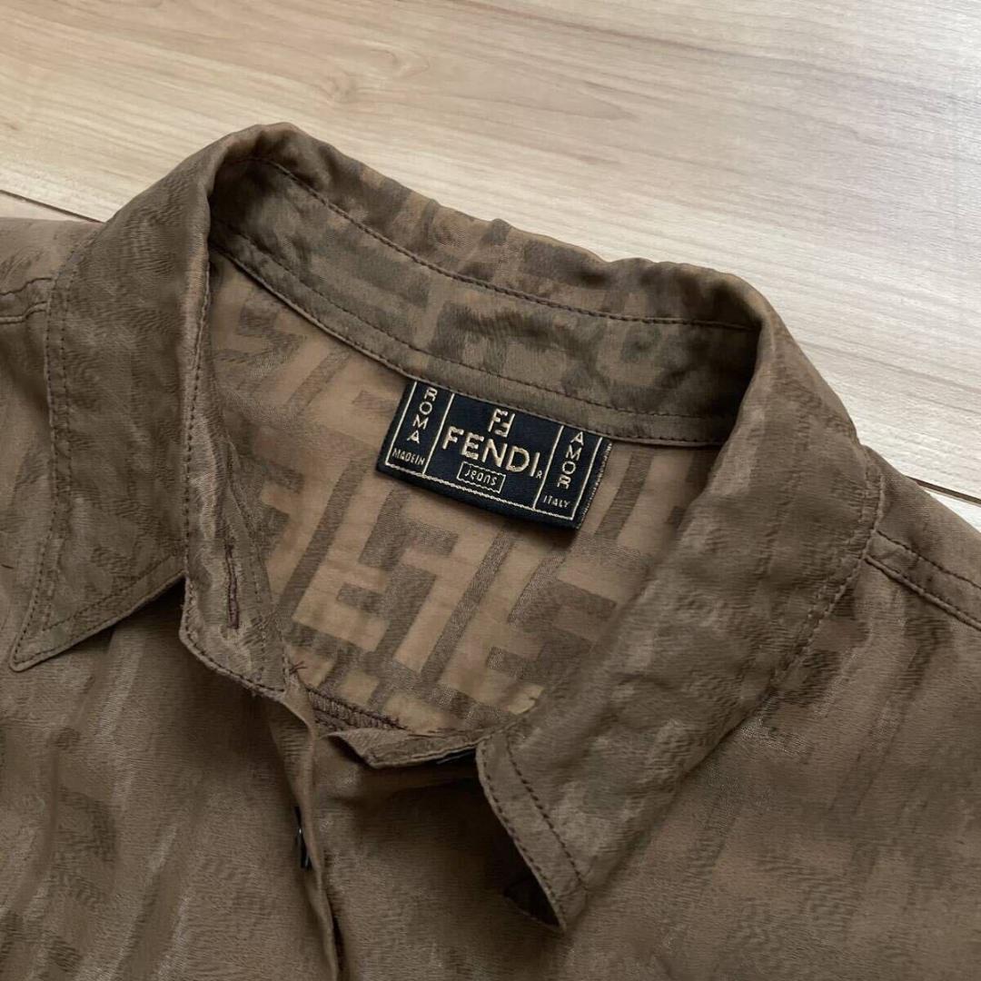 Vintage FENDI フェンディ ズッカ柄 オーバーサイズ シアー シャツ