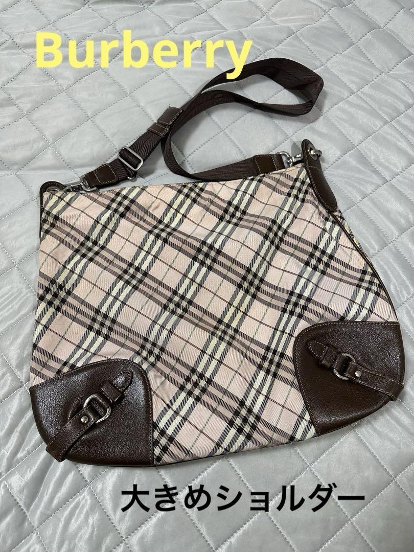 Burberry London blue label チェック柄ショルダーバッグ - メルカリ