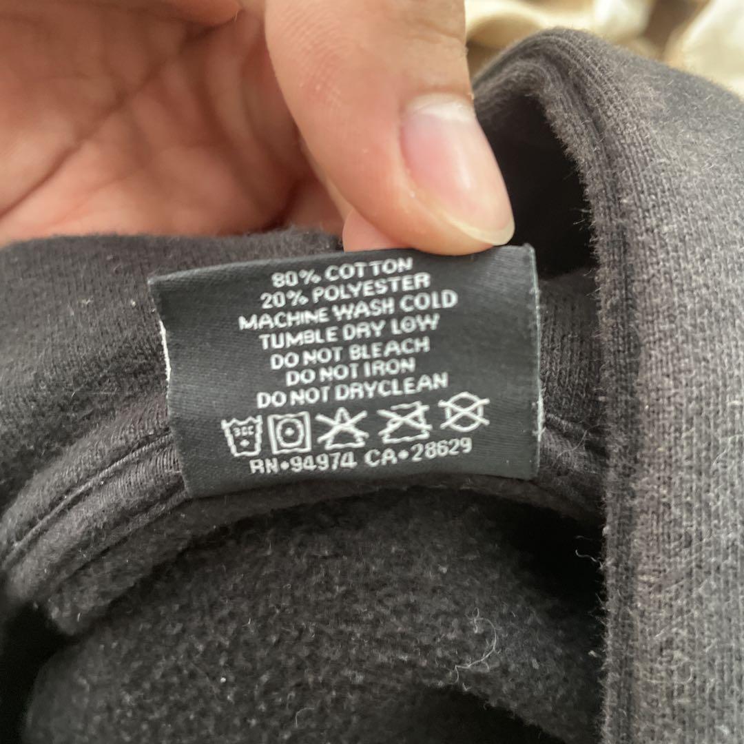 Stussy ブラック パーカー　化石ロゴ　old stussy
