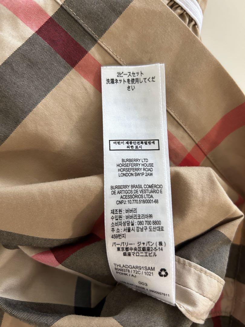 Burberry チェック柄 ジャンバースカート 12M 80cm
